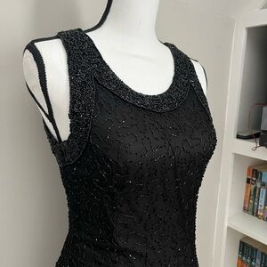 Vintage Black Beaded short dress
